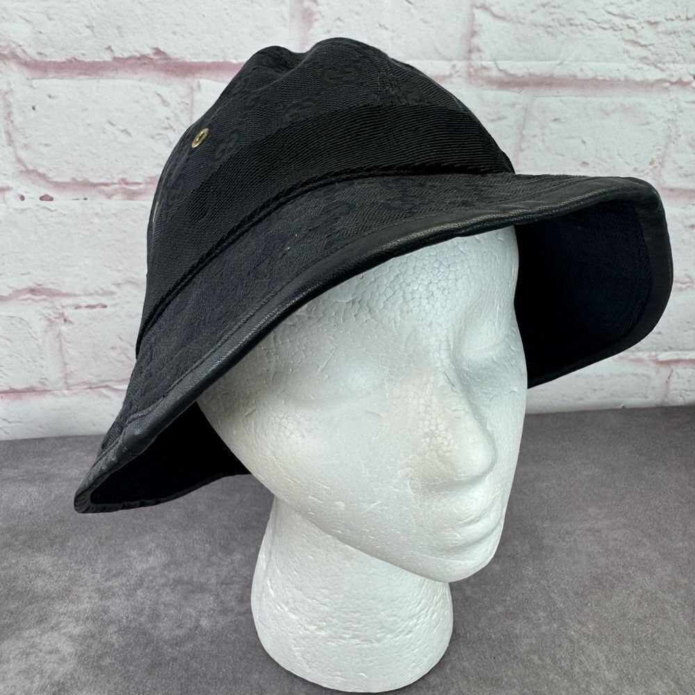 Gucci Black Denim Grommet Bucket Hat - Picture 5 of 10